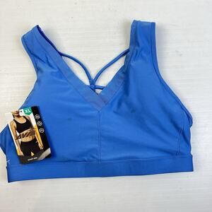 Avia Sport Bro Women XL Blue Double Layer Workout Support Reflective Activewear